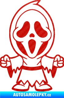 Samolepka Maska 002 pravá vřískot 3D karbon červený