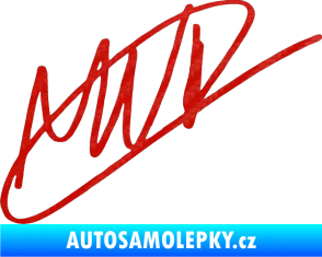 Samolepka Max Verstapen podpis 3D karbon červený