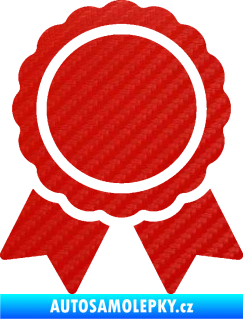 Samolepka Medaile 001 3D karbon červený