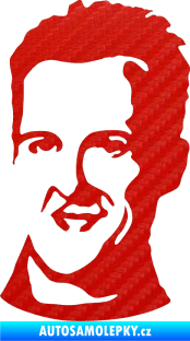 Samolepka Silueta Michael Schumacher levá 3D karbon červený
