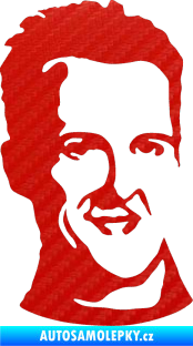 Samolepka Silueta Michael Schumacher pravá 3D karbon červený