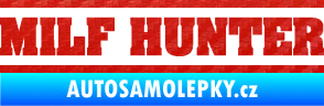 Samolepka Milf hunter nápis 3D karbon červený