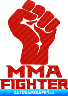 Samolepka MMA Fighter 001 pravá pěst 3D karbon červený