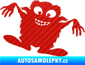 Samolepka Monstrum 001 pravá 3D karbon červený