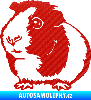 Samolepka Morče 003 levá 3D karbon červený
