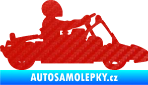 Samolepka Motokára 001 pravá 3D karbon červený