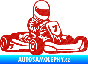 Samolepka Motokára 002 pravá 3D karbon červený