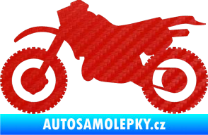 Samolepka Motorka 003 levá 3D karbon červený