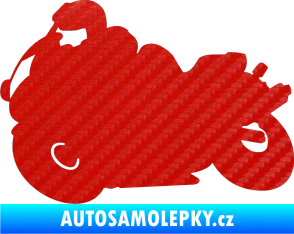 Samolepka Motorka 006 levá silniční motorky 3D karbon červený
