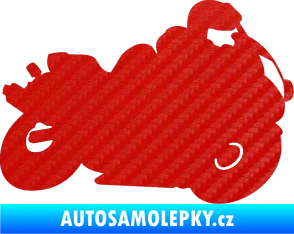 Samolepka Motorka 006 pravá silniční motorky 3D karbon červený