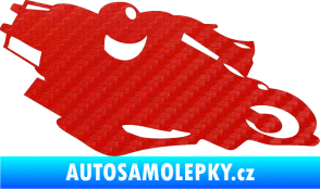 Samolepka Motorka 007 pravá silniční motorky 3D karbon červený