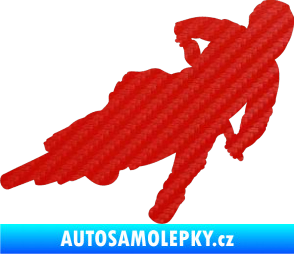 Samolepka Motorka 023 levá motokros 3D karbon červený