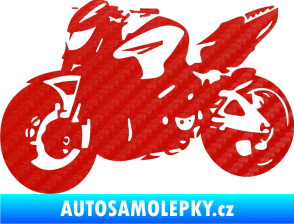 Samolepka Motorka 041 levá road racing 3D karbon červený