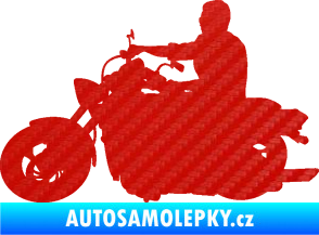 Samolepka Motorka 049 levá 3D karbon červený