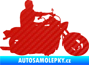 Samolepka Motorka 049 pravá 3D karbon červený