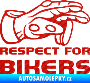 Samolepka Motorkář 014 pravá respect for bikers 3D karbon červený