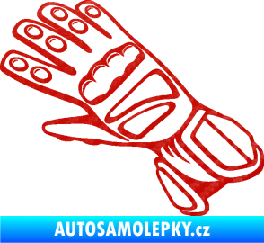 Samolepka Motorkářské rukavice 002 levá 3D karbon červený