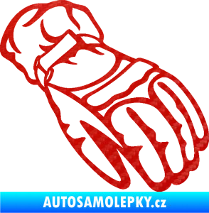 Samolepka Motorkářské rukavice 003 pravá 3D karbon červený