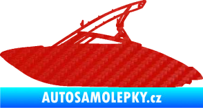Samolepka Motorový člun 001 levá 3D karbon červený