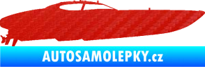 Samolepka Motorový člun 002 pravá 3D karbon červený