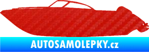 Samolepka Motorový člun 003 levá 3D karbon červený