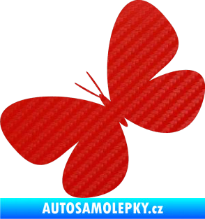 Samolepka Motýl 005 levá 3D karbon červený