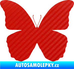 Samolepka Motýl 006 3D karbon červený