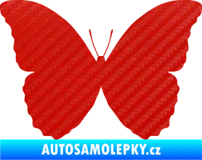 Samolepka Motýl 008 3D karbon červený