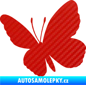 Samolepka Motýl 009 levá 3D karbon červený