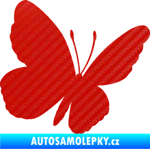 Samolepka Motýl 009 pravá 3D karbon červený