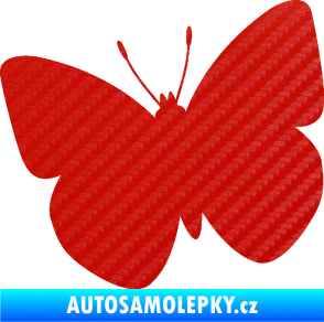 Samolepka Motýl 011 levá 3D karbon červený
