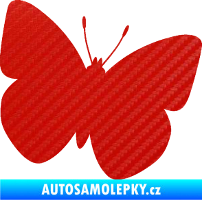 Samolepka Motýl 011 pravá 3D karbon červený