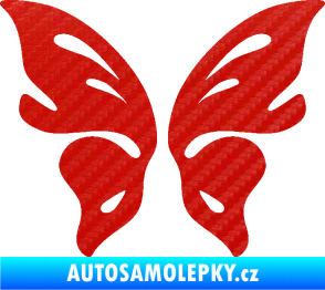 Samolepka Motýl 018 3D karbon červený