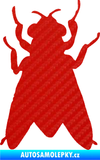 Samolepka Moucha 001 3D karbon červený