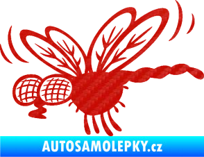Samolepka Moucha 003 levá 3D karbon červený