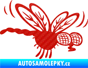 Samolepka Moucha 003 pravá 3D karbon červený