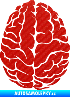 Samolepka Mozek 001 pravá 3D karbon červený
