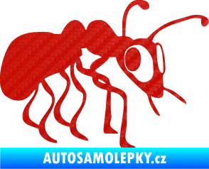 Samolepka Mravenec 001 pravá 3D karbon červený