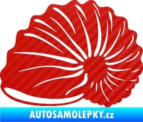 Samolepka Mušle 002 levá ulita 3D karbon červený
