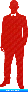 Samolepka Muž 001 levá tajný agent 3D karbon červený