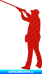 Samolepka Myslivec 001 levá 3D karbon červený