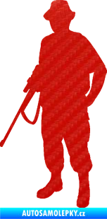 Samolepka Myslivec 004 levá 3D karbon červený