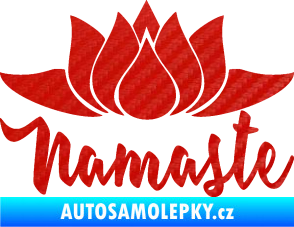 Samolepka Namaste 001 lotosový květ 3D karbon červený