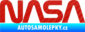Samolepka NASA nápis 3D karbon červený