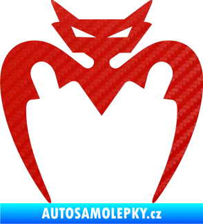 Samolepka Netopýr 001  3D karbon červený