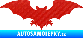 Samolepka Netopýr 007 3D karbon červený