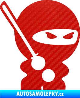 Samolepka Ninja baby 001 pravá 3D karbon červený