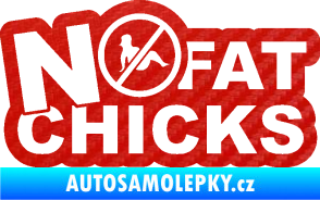 Samolepka No fat chicks 002 3D karbon červený