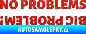 Samolepka No problems - big problem! nápis 3D karbon červený