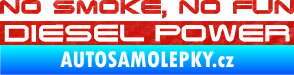Samolepka No smoke. no fun, diesel power nápis 3D karbon červený